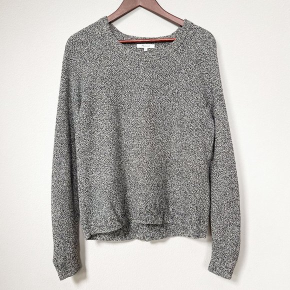 Madewell Province Cross-Back Pullover Sweater Cotton Blend Soft Marled Gray M - Picture 5 of 16